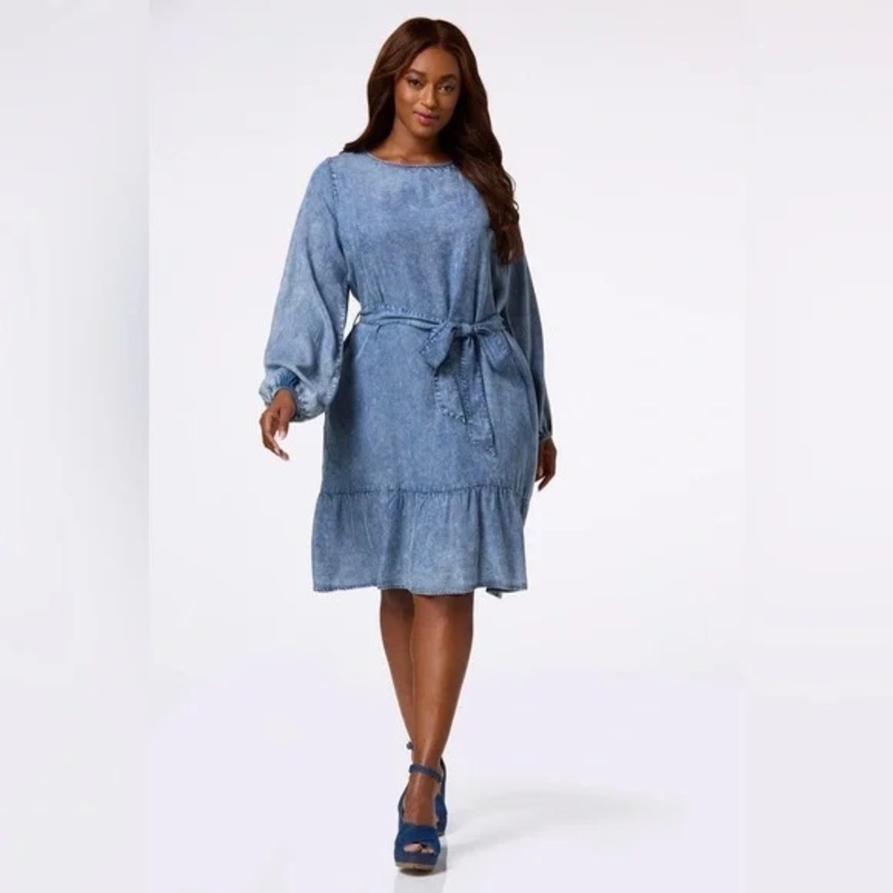 Cato | PLUS SIZE GATHERED NECK LYOCELL SWING DRESS SIZE 14/16